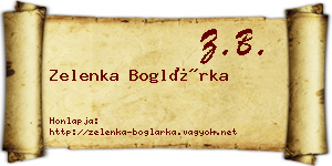 Zelenka Boglárka névjegykártya